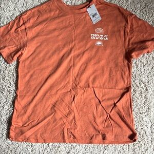 RVCA cotton orange graphic t shirt, brand new with tags.